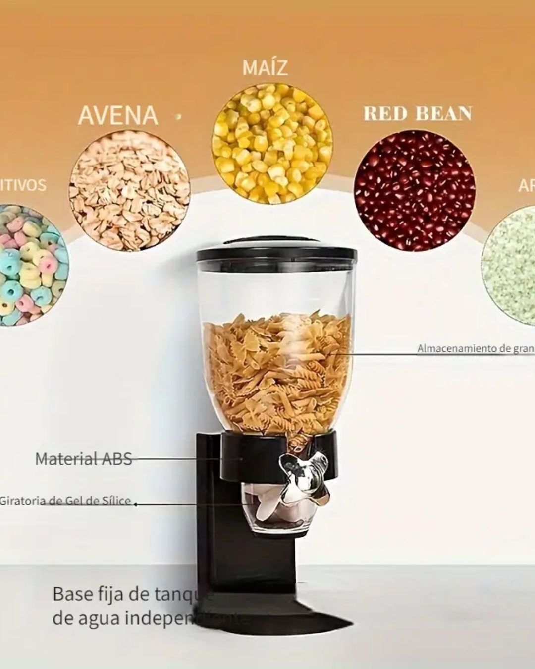 DISPENSADOR DE CEREALES 2L + ENVASE HERMETICO GRATIS