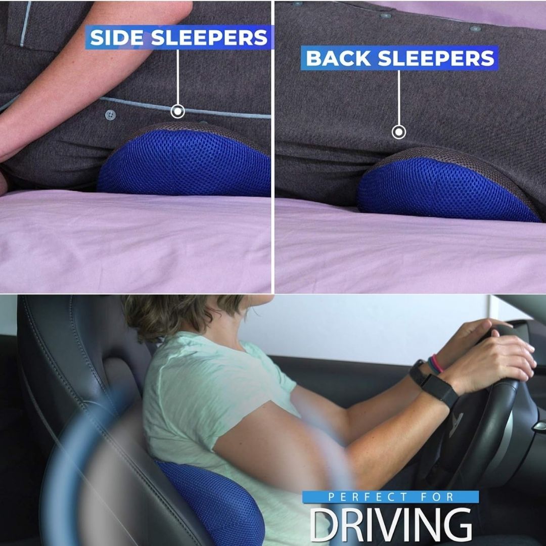 ALMOHADA DE APOYO LUMBAR 3D – DESCANSA SIN DOLOR