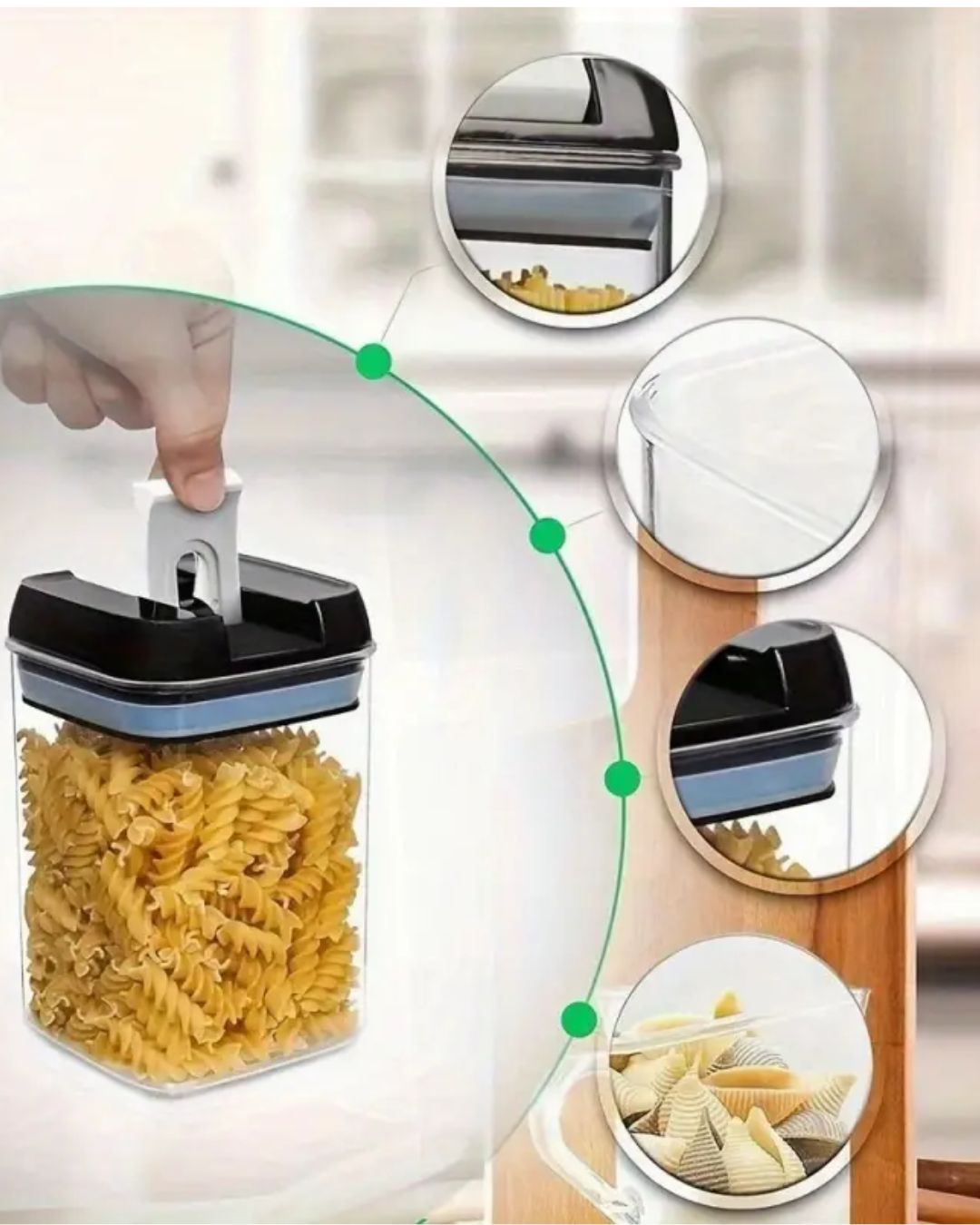 SET ENVASE HERMETICO 7 PZ PARA ALIMENTOS