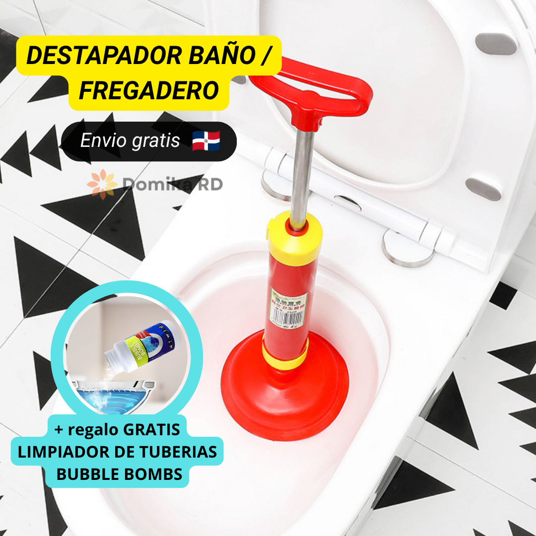 Destapadora tipo Bomba + ¡Limpia Tuberías Bubble Bombs