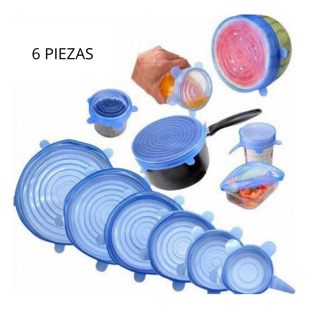 TAPAS DE SILICONA REDONDAS (SET DE 6 UNIDADES)