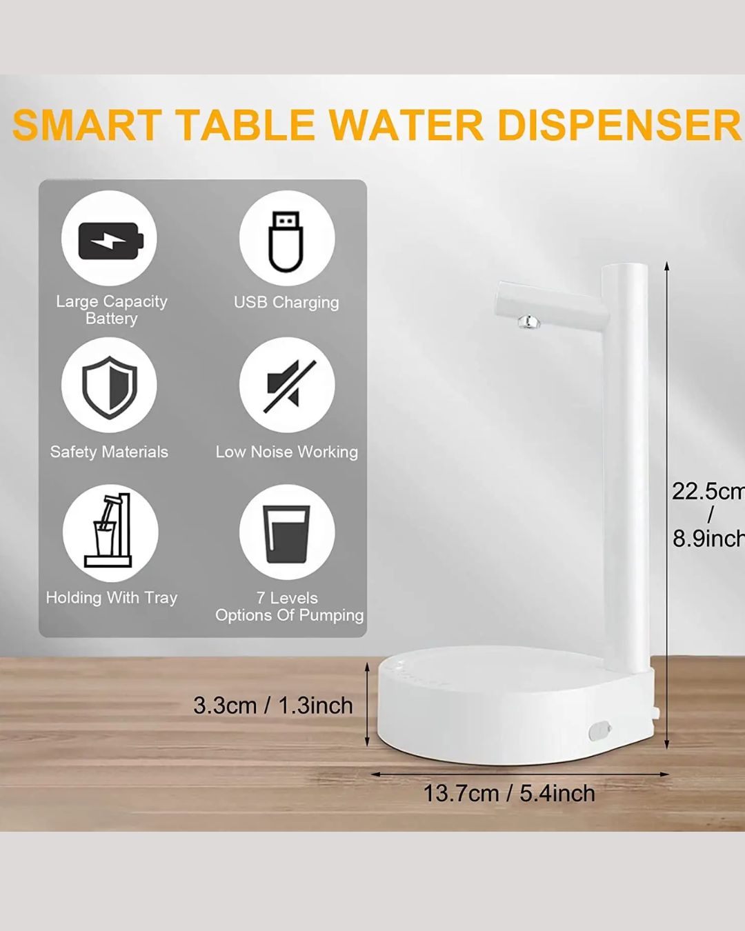 DISPENSADOR DE AGUA CON BASE (BLANCO)