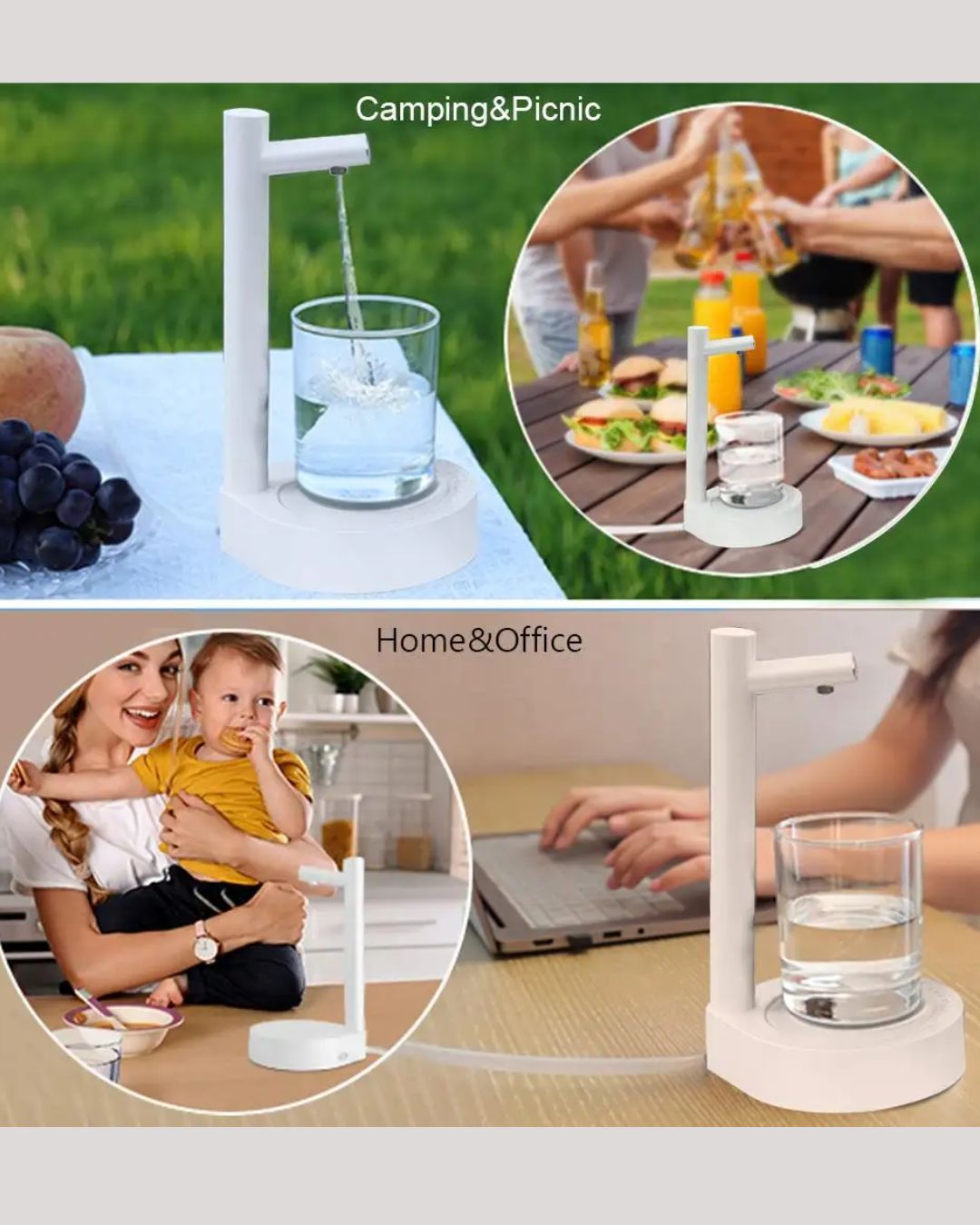 DISPENSADOR DE AGUA CON BASE (BLANCO)