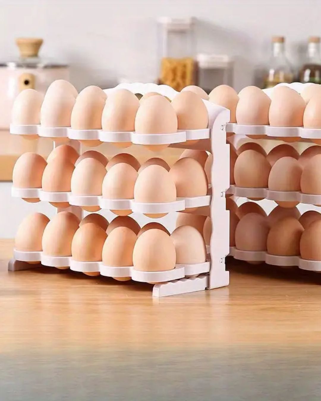 ORGANIZADOR HUEVO PLEGABLE 3 NIVELES/ 24 HUEVOS + 1 MOLDE SILICONA
