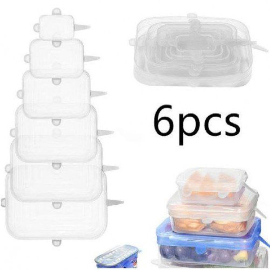 TAPAS DE SILICONA RECTANG (SET 6 UND)