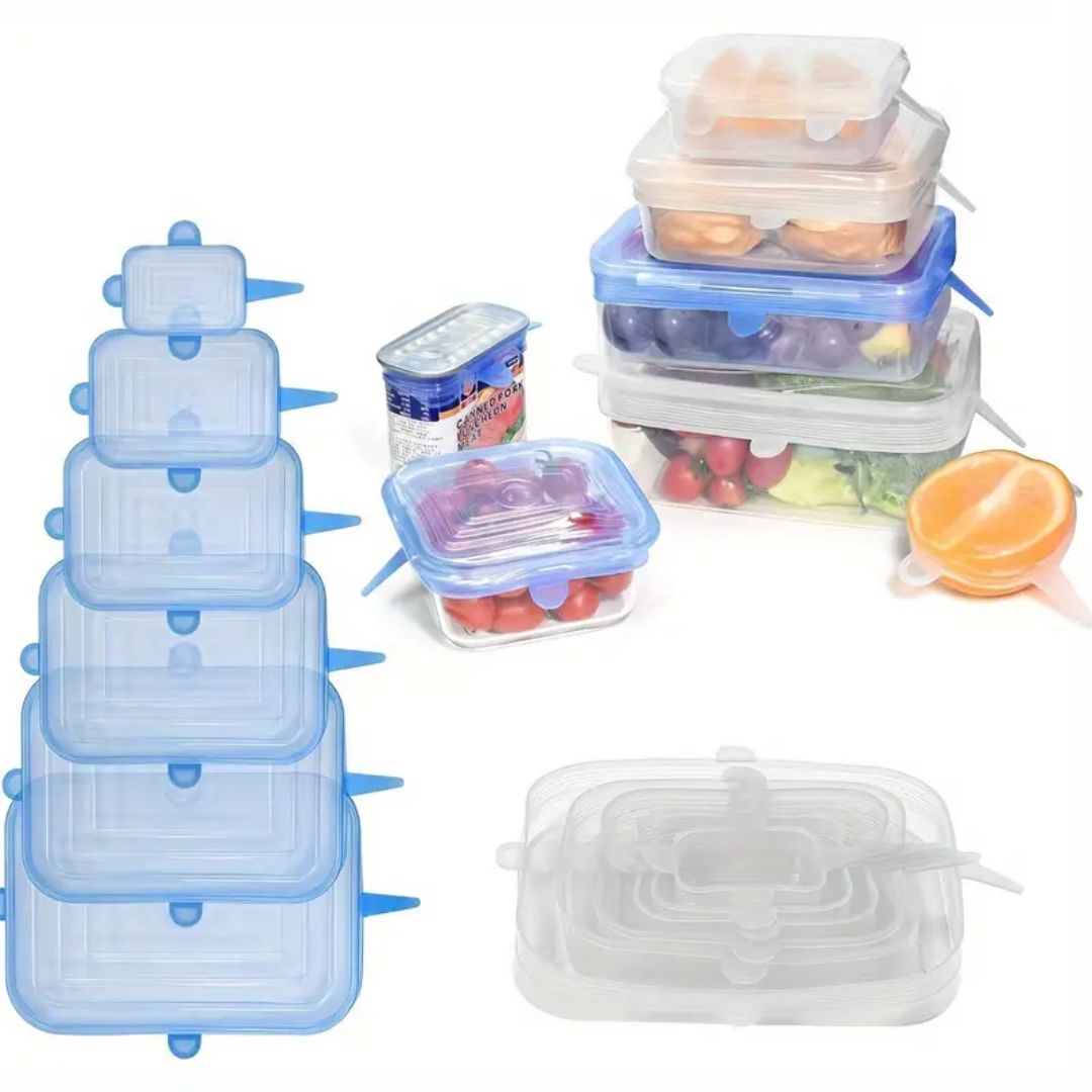 TAPAS DE SILICONA RECTANG (SET 6 UND)