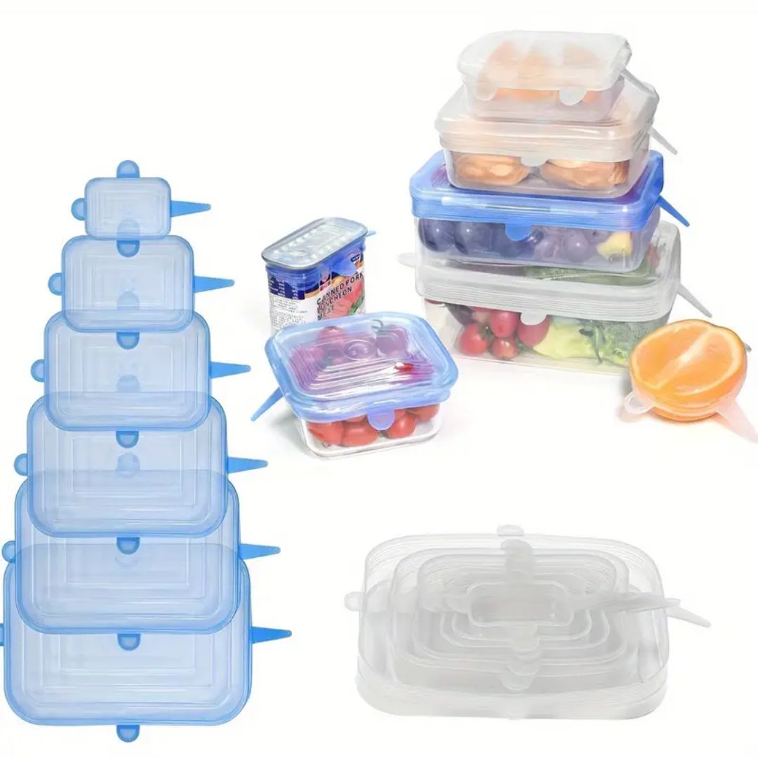 TAPAS DE SILICONA RECTANG (SET 6 UND)