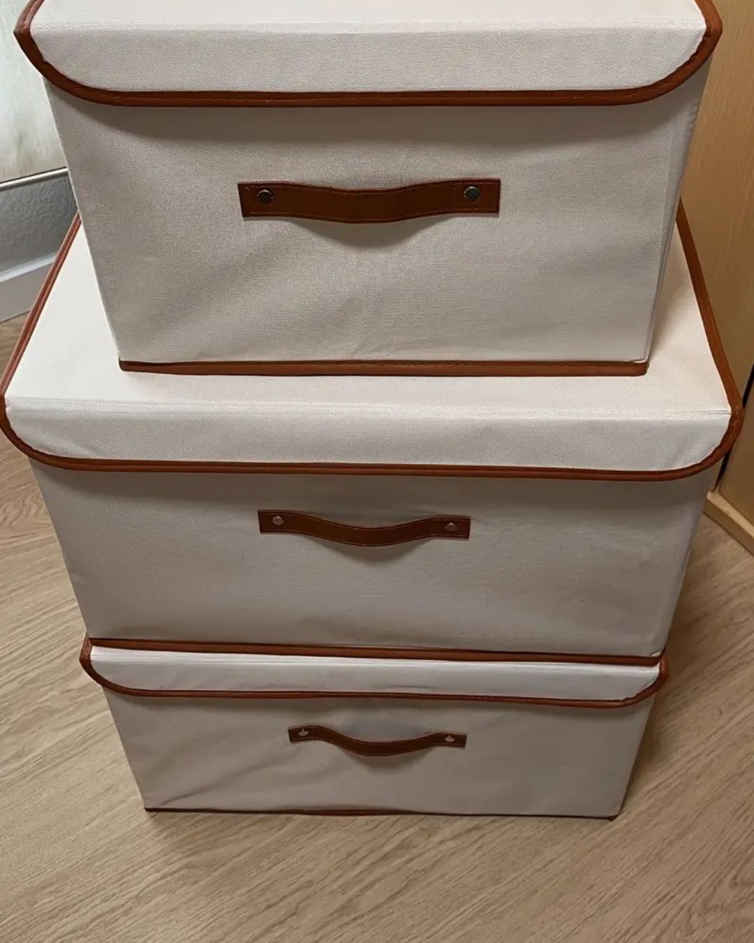ORGANIZADOR CAJA CON TAPA CREMA GRANDE