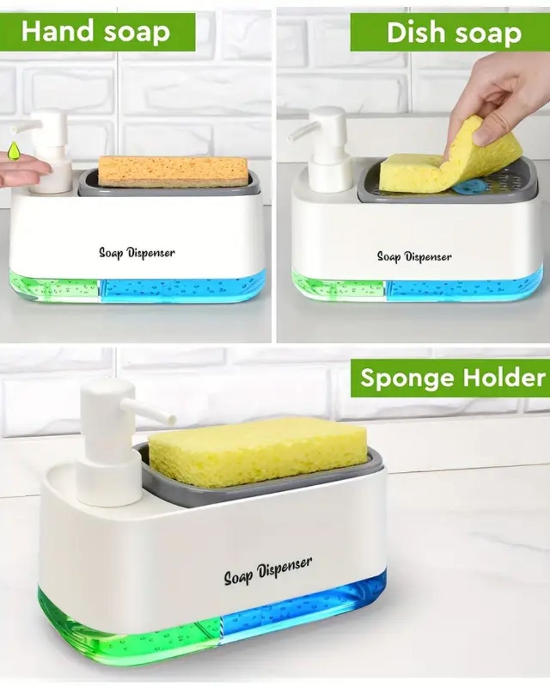 DISPENSADOR DE JABON 2 EN 1