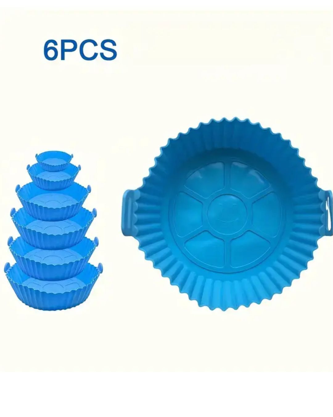 SET 6 MOLDES DE SILICONA PARA FREIDORA DE AIRE DIFERENTES TAMAÑOS