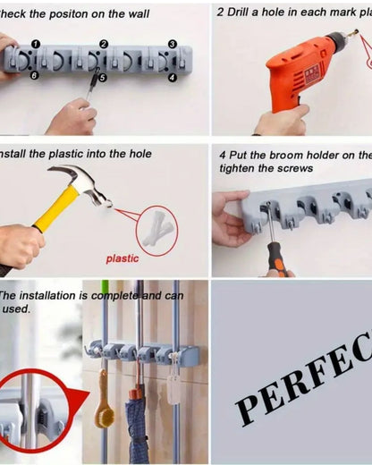 SOPORTE DE PARED PARA ESCOBAS
