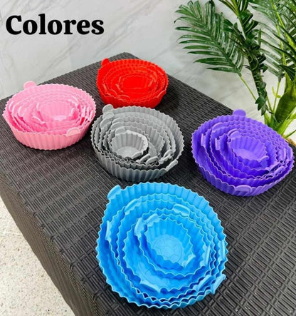 SET 6 MOLDES DE SILICONA PARA FREIDORA DE AIRE DIFERENTES TAMAÑOS