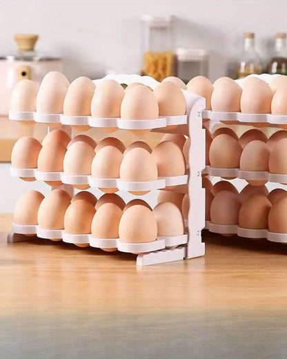 ORGANIZADOR HUEVO PLEGABLE 3 NIVELES/ 24 HUEVOS + 1 MOLDE SILICONA