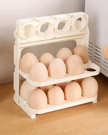 ORGANIZADOR HUEVO PLEGABLE 3 NIVELES/ 24 HUEVOS + 1 MOLDE SILICONA