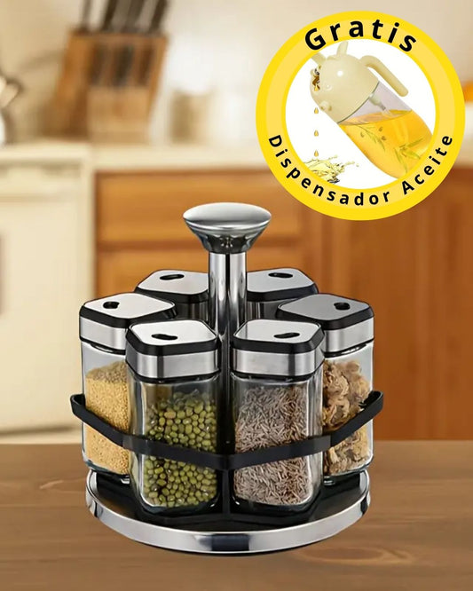 ESPECIERO GIRATORIO + DISPENSADOR DE ACEITE GRATIS